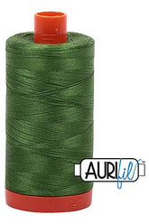 Aurifil Mako 50wt Cotton 1300 m 1422 yd. spool - 5018 Dark Grass Green